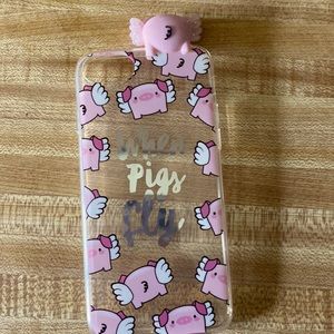 When pigs fly cute phone case (with charm)